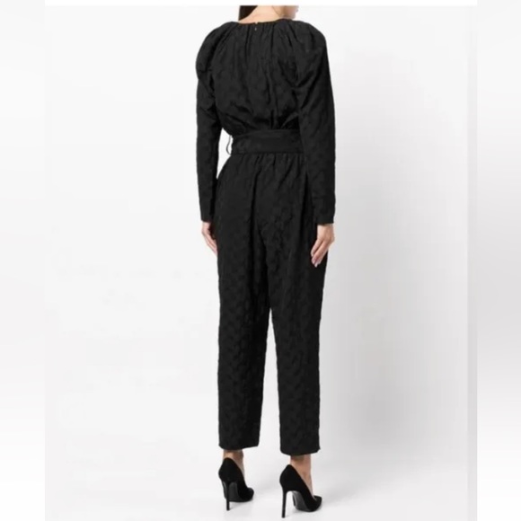 Tanya Taylor Talisia Jumpsuit with Belt in Black with Gold Buckle NWT- Size XS - Picture 3 of 12